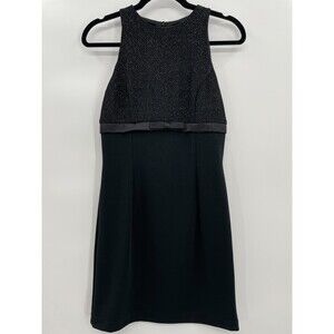 SCOTT MCCLINTOCK Black Sparkle Sleeveless High Neck Bodycon Dress Size 6